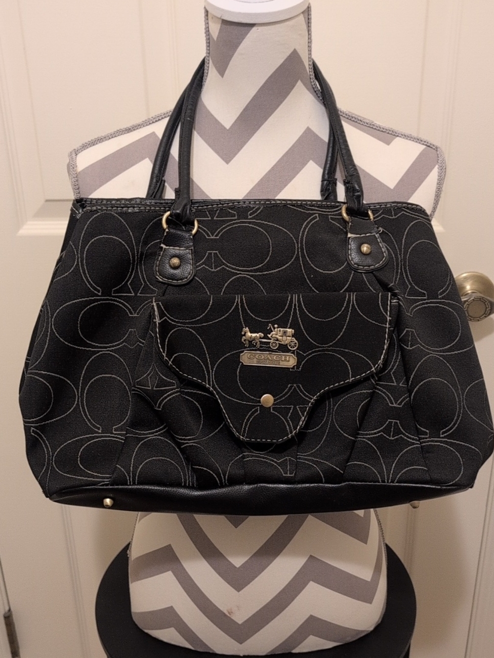 Black Signature Jacquard Tote Bag! Just like the real thing 😀